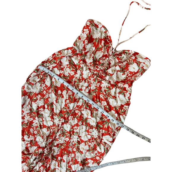 AMERICAN EAGLE Women’s Small Jumpsuit Wide Leg Floral Print Halter Top S - Picture 7 of 10